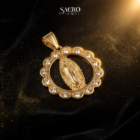 Dije Virgen Piedras - Oro Laminado 18k